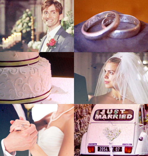 thedoctorlek:  The music starts and Rose grins, squeezing his hand as she begins the first steps of their first dance. He grins back and follows her lead, thumb stroking back and forth on her waist. “Rose?” “Yeah, Doctor Tyler?” Her eyes sparkle