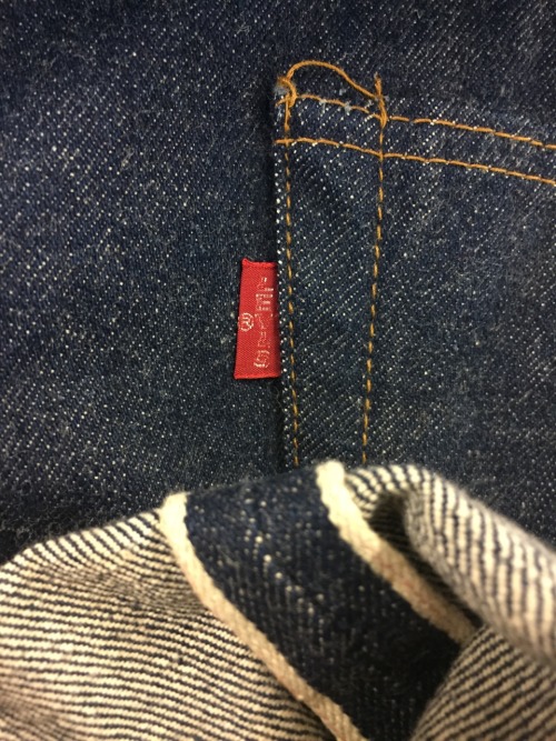 Been awhile Tumblr - here is some thrifted gold. Vintage Big E Levi&rsquo;s selvedge store displ