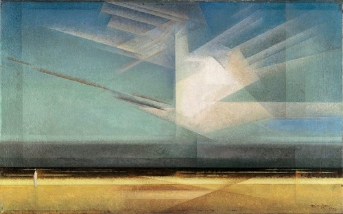 Lyonel Feininger, Vogelwolke (Wolke nach dem Sturm)  | Bird Cloud (Cloud after the storm) painted in