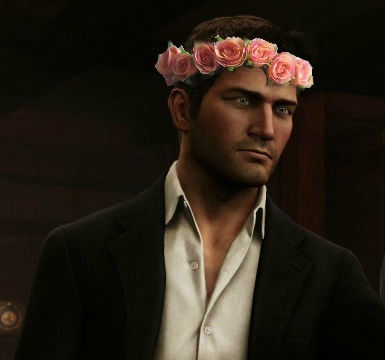 ashadow-inthe-darkness:  Grumpy Men With Flower Wreaths: The Photoset 