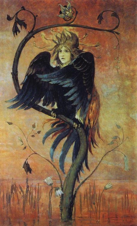 viktor-vasnetsov: Gamaun, The prophetic bird, 1897, Viktor Vasnetsov Medium: oil,canvas