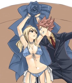 Proudtobeaginger:  Lucy Looks Like A Belly Dancer And Natsu Is Her Bodyguard
