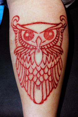 briandecker:  Fresh owl scarification piece