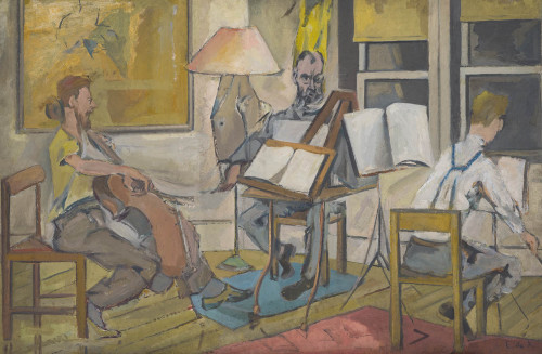 The Music Party  -  Eliane de Kooning  1948American 1918-1989Daniel Alain Brustlein on cello and Edw