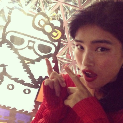 Chiaki!s next adventure at tonight’s Fashion’s Night Out in Tokyo, Hello Kitty at #gucci