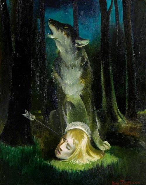 history-ish:Wolf Guarding the Head of St. EdmundDoris Clare Zinkeisen (1898 - 1991)