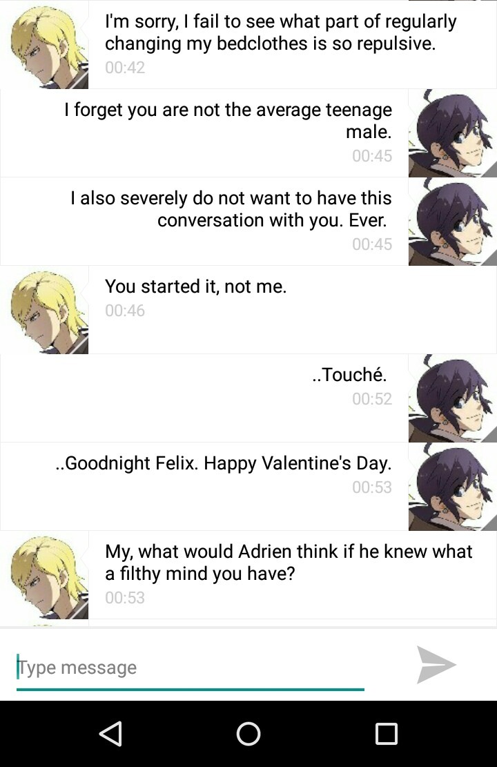 lady-maribug:  Part 2 of Felix and Marimette’s texts!