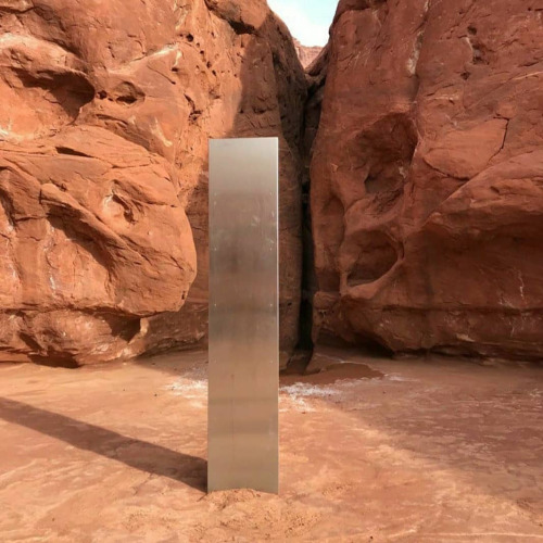 itscolossal:A Towering Metallic Monolith Just Was Discovered in a Remote Area of Utah