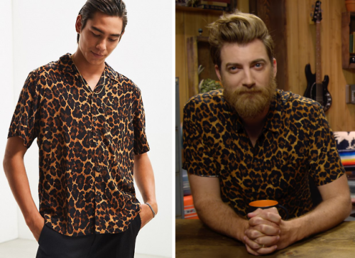Thanks @themouthking for the help!Rhett’s shirt is the “UO Leopard Rayon Short Slee