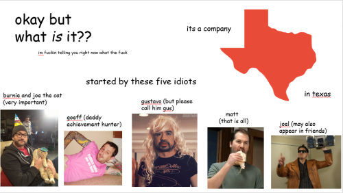 tinyarchangel:a rooster teeth summary for the 95% of tumblr that doesn’t know what’s going on