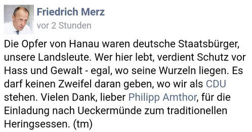 unfugbilder: Bitte auch beachten: Die Morde von Hanau waren am Donnerstag. Schon am Montag reagiert 