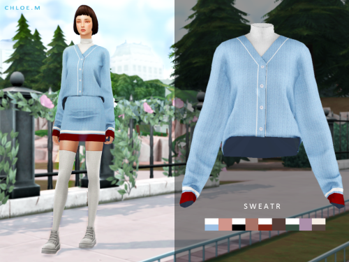 ChloeM-Knitted Sweater and SkirtCreated for :The Sims49 colorsHope you like it!Download:   