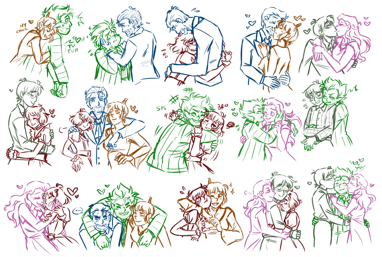 A big bunch of rough sketches showing how I imagine the dynamics between the Deetz-Maitland family members.Starring: - Lydia and her 4 parents- Beetlelands dynamicsCharles and Delia being essentially Beetlejuice’s new parents - Chaotic siblings Lidya and Beej- A lot of warm hugging 💚🖤 #Beetlejuice #beetlejuice the musical  #lawrence beetlejuice shoggoth #lydia deetz#delia deetz#charles deetz#beetlejuice broadway #BEETLEJUICE BEETLEJUICE BEETLEJUICE #the maitlands#barbara maitland#adam maitland#bjtmtmtm#fan art#digital art#digital fanart#beetlejuice fanart#beetlelands#my art#art WIP #work in progress #rough sketch#digital sketch#doodles#just doodlin#doodlies#betelgeuse
