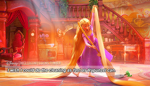 disneytangledconfessions:“I wish I could do the cleaning as fast as Rapunzel can.”