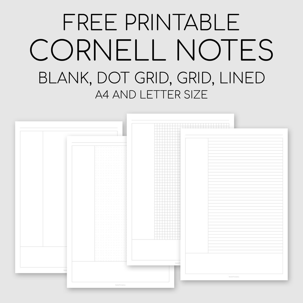 Bobbiprintables Free Printable Cornell Notes Template Download
