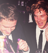 sherlockisthebest:   Benedict Cumberbatch &amp; Martin Freeman -&gt; “We adore each other!…. In a very platonic non… ehm… non…” ~ Benedict about Martin  