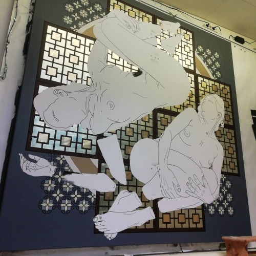 @dome_streetart At work with beaten gold&hellip;&hellip;.. A time consuming task. Saturday n