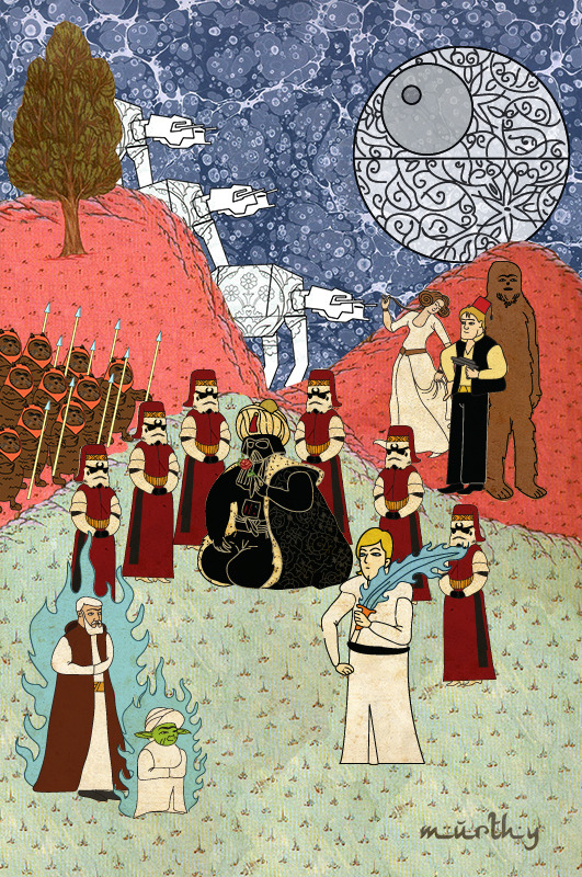 tiefighters:  Ottoman Style Star Wars Motif Created by Murat Palta