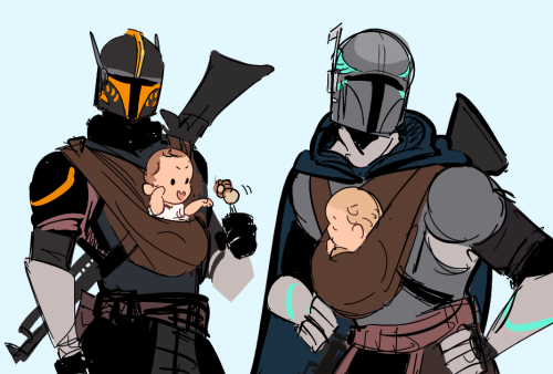 rondoel: The rest of my doodles for the Codywan Mandalorian parents fanfic by @t4tlambert  part