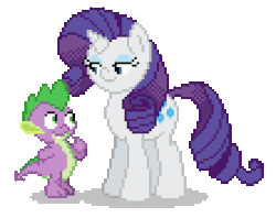 &gt;Spike Floating after getting a kiss on the cheek from Rarity (Original) (4x bigger)