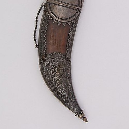 art-of-swords:Jambiya Dagger with SheathDated: 19th centuryCulture: IndianMedium: steel, silver, woo