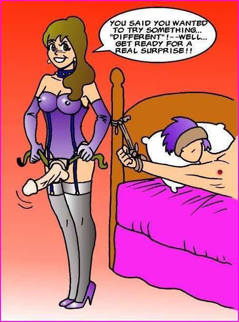 ciod:  Femdom Cartoon Image of the Day  Spicing up the bedroom action