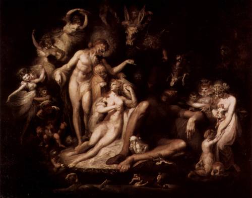 The Awakening of the Fairy Queen Titania by Henry Fuseli (1775-1790, oil on canvas)Act IV, Scene 1 f