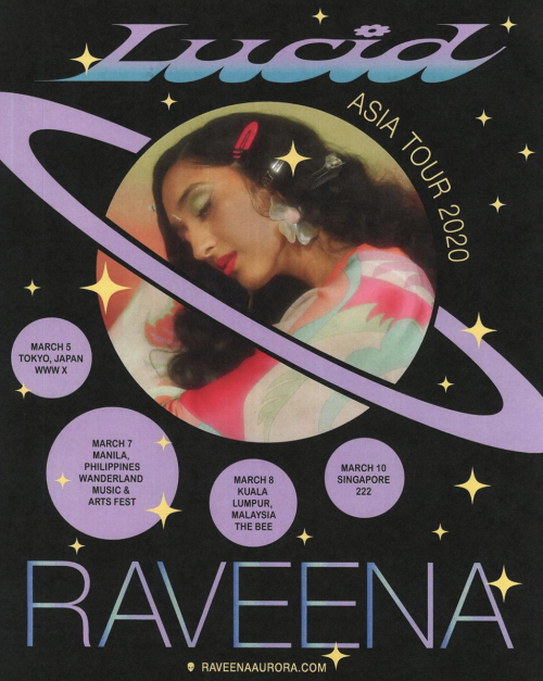el-b:Asia 2020 tour flyer for Raveena Aurora