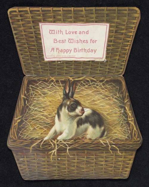 turnbullephemera: Such a surprise when one opens the “lid” of this card, to reveal a rab