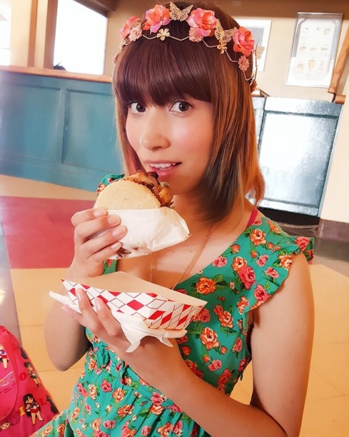 Yummy rice burger at Japan Family Day at the Santa Anita Race Track!