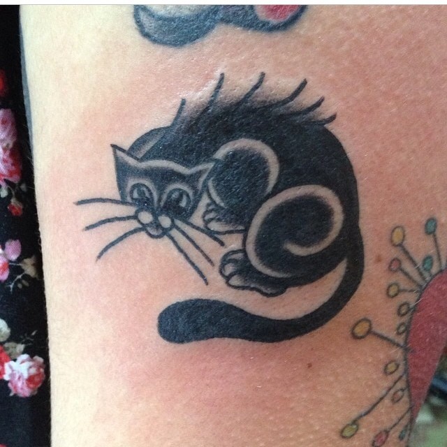 Top 30 American Traditional Cat Tattoos  Traditional Cat Tattoo Designs