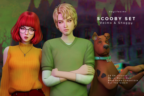 daylifesims:SCOOBY SET - Velma and ShaggyPlease read my TOU before download.VelmaNew meshBase game c