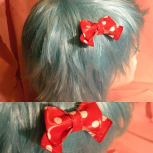 rhistuff: Sold. #red #polkadots #hairbow #kawaii #punk #lolita #punklolita #bostondesigners check ou