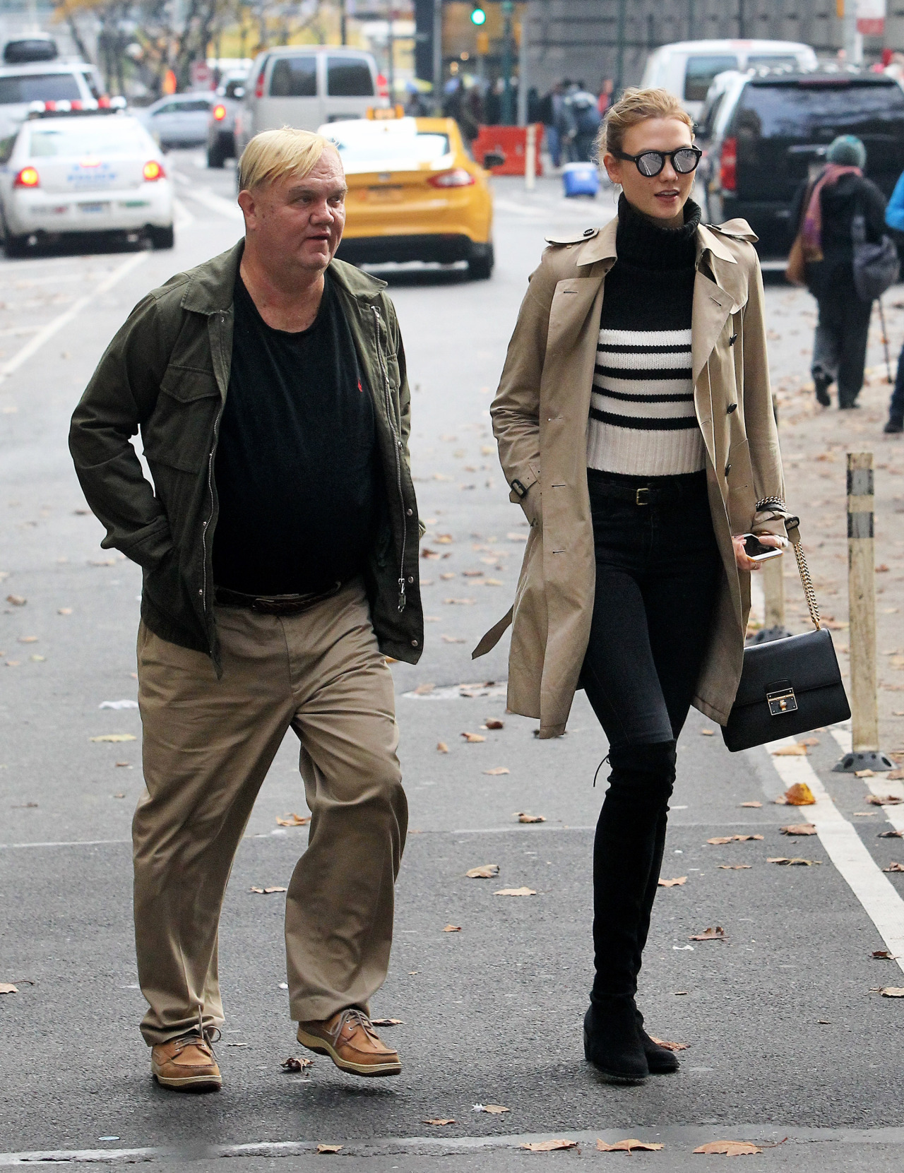 makistar:  Karlie out and about in New York City with dad Kurt Kloss on November