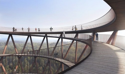 thedesigndome: Spiraling Walkway Amidst The Danish Forest Gives You A Stunning Aerial View Copenhage