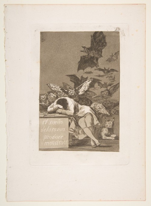 Plate 43 from ‘Los Caprichos’: El sueño de la razón produce monstruos (The sleep of reason produces 