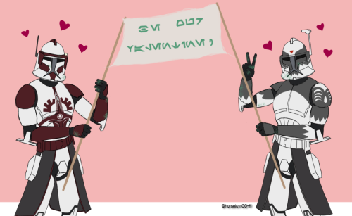 horseluvr00-ff:Happy Valentine’s Day from Commanders Fox and Wolffe!! This was a gift for @lilhawkey