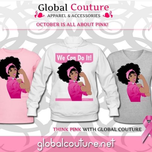 October is about pink www.globalcouture.net #naturalhair #blackgirlmagic #wecandoit #essencemag htt