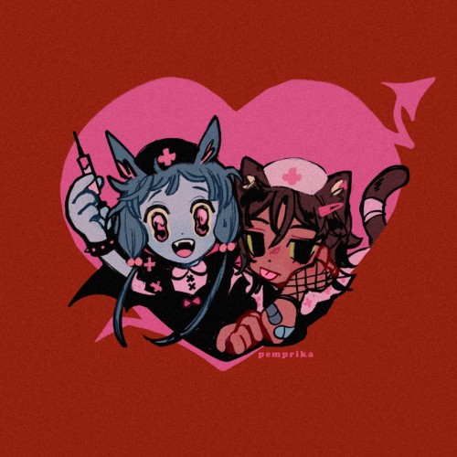 NURSE BAT & DR. CAT!!hottie cat belongs to @mlkinis !!