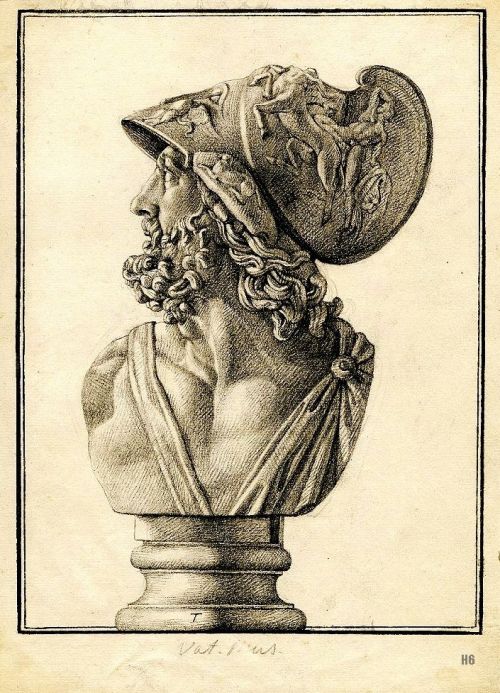 hadrian6:Bust of Menelaus. 1777. Vincenzo Pacetti. Italian 1746-1820. drawing. British Museum. UK.ht