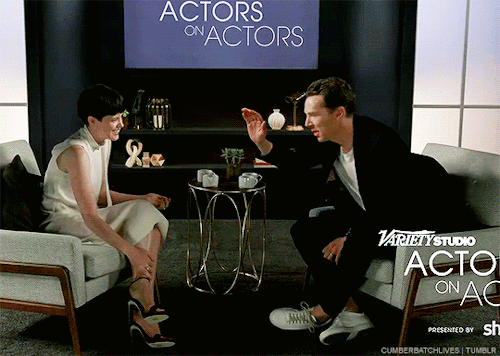 cumberbatchlives:Actors on Actors: Benedict Cumberbatch and Claire Foy (x)