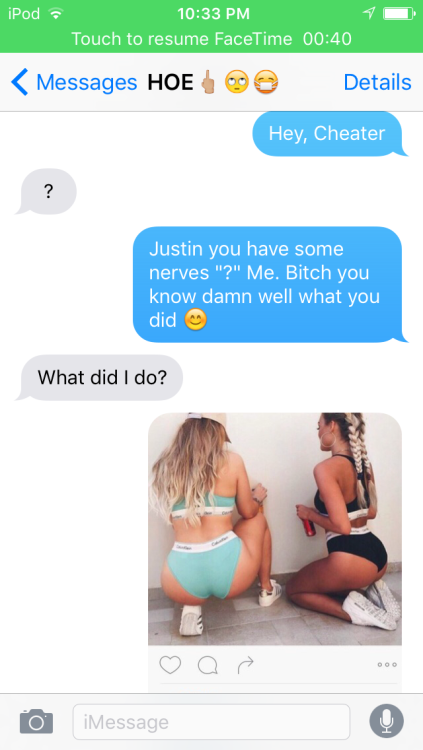 Requested: “Can you do a text/instagram imagine where you find out that Justin is cheating on you”