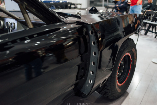 lxiiphotography:  Vin Diesel’s 1971 Dodge Charger R/T hero carThis particular Charger bodywork was mated to a Pro 2 truck chassis so it could handle a 10 foot drop from a crane - to simulate the landing after being dropped out of a plane – before