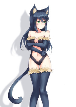 cookiefumblr:  embarrassed catgirl  Artist: Kerasu