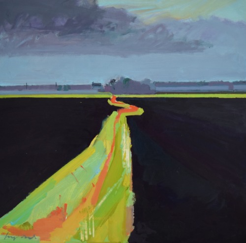 Fred Ingrams (English, b. 1964, England) - 1: Sunset Over Sedge Fen, July 2016, Acrylics on Canvas  