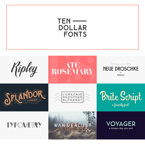 Didn’t do a Font Friday during the holidays but wanted to share this site, Ten Dollar Fonts, which has a number of quality for just (you guessed it) $10. For those of you who want to stockpile your fonts but don’t want to end up spending hundreds of...