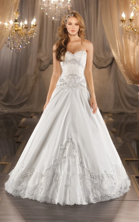 Traditional ball gowns.   From top left: Demetrios, Ilissa collection, style no. &ldquo;525