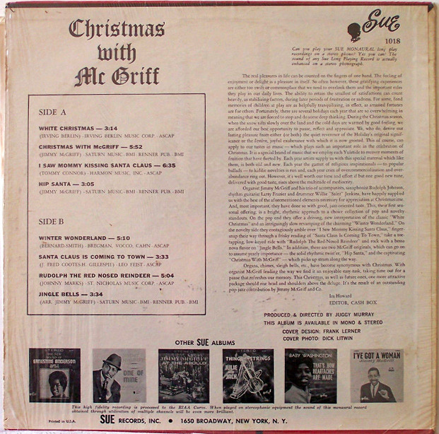 classicwaxxx:  Jimmy McGriff “Christmas With McGriff” LP - Sue Records, US (1980).