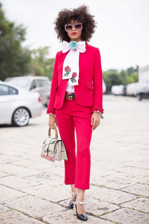 Great if you’re heading to an interview……..with Gucci. If not, lose the bow and 