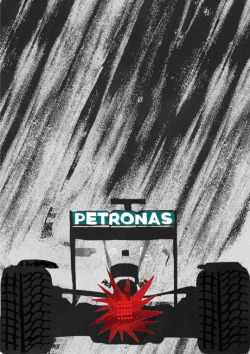 lisastathamillustration:  Here’s my #F1 #JapaneseGP illustration with Mercedes and Lewis Hamilton! #somuchrain 